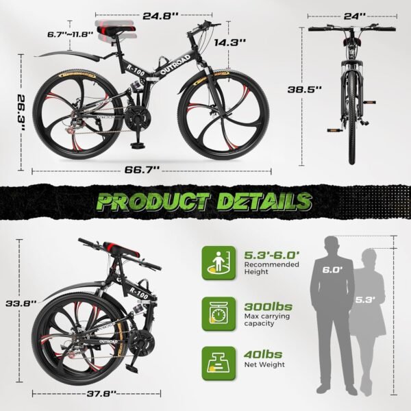 OUTROAD 26 Inch Folding Mountain Bike Review Uncovering Performance and Comfort Features OUTROAD 26 Inch Folding Mountain Bike Review Uncovering Performance and Comfort Features