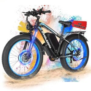 PHILODO Electric Bike for Adults, 5000W Peak 45MPH,60V 26AH E-Bike,Dual Motor Electric ebike, 26" Fat Tire Dirt Bike, UL2849 All Terrain for Mountains, Snow, Sand, Road