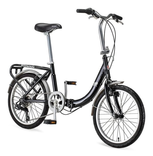 Schwinn Loop Folding Bike for Adult Men Women, 20-inch Wheels, 7-Speed Drivetrain, Rear Cargo Rack, Carrying Bag Included for Storage Schwinn Loop Folding Bike for Adult Men Women, 20-inch Wheels, 7-Speed Drivetrain, Rear Cargo Rack, Carrying Bag Included for Storage