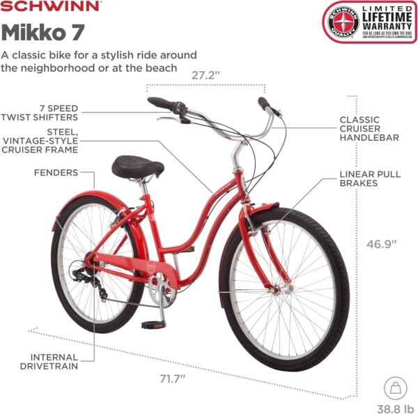 Schwinn Mikko Beach Cruiser Bike review a stylish ride for adults