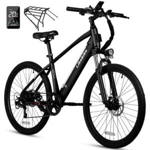 Seeker 26" Electric Bike for Adults with Peak 500W Brushless Motor, 35Miles 324WH Removable Battery 20MPH Commuting Electric Mountain Bike,UL 2849 Certified, Front Fork Suspension