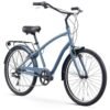sixthreezero EVRYjourney Men's Steel Beach Cruiser Bike, Hybrid Bicycle, 26 Inch Wheels, Multiple Speed Options and Color Options