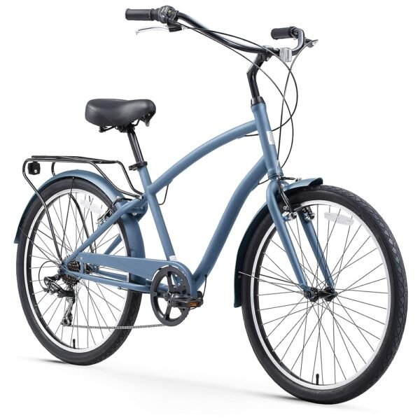 sixthreezero EVRYjourney Men's Steel Beach Cruiser Bike, Hybrid Bicycle, 26 Inch Wheels, Multiple Speed Options and Color Options