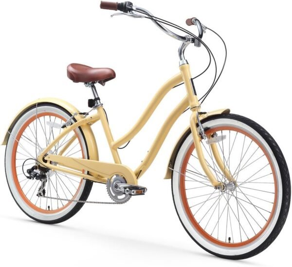 sixthreezero EVRYjourney Women's Beach Cruiser Bike, Step Through Hybrid Bicycle, 24 or 26 Inch Wheels, Multiple Speed Options and Colors