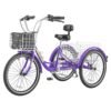 Slsy Adult Tricycles 7 Speed, Adult Trikes 20/24/26 inch 3 Wheel Bikes, Three-Wheeled Bicycles Cruise Trike with Shopping Basket for Seniors, Women, Men. Slsy Adult Tricycles 7 Speed, Adult Trikes 20/24/26 inch 3 Wheel Bikes, Three-Wheeled Bicycles Cruise Trike with Shopping Basket for Seniors, Women, Men.