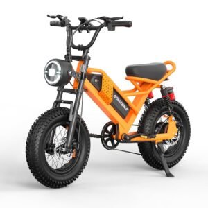 Spacewalk Small Electric Bike,16" Fat Tire Ebike,Compact Design,More Suitable for Riders Under 5'2",and Teenagers, 750W Motor,21.7MPH, Removable 48V/15AH Battery,4 Shock...