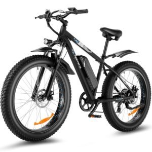 Speedrid Electric Bike 26" Fat Tire Electric Bike for Adult, 25mph Peak 750W 48V 10.4/ 13Ah Removable Battery Electric Mountain Bike, Commuting Off Road Ebike 7 Speed & Front...