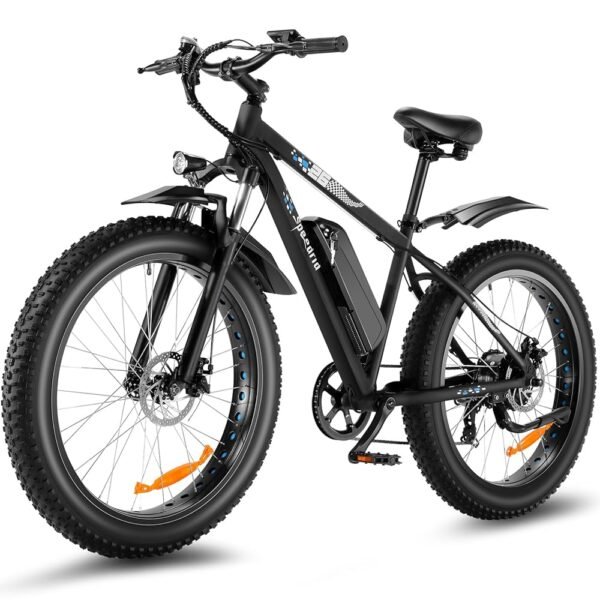 Speedrid Electric Bike 26" Fat Tire Electric Bike for Adult, 25mph Peak 750W 48V 10.4/ 13Ah Removable Battery Electric Mountain Bike, Commuting Off Road Ebike 7 Speed & Front...