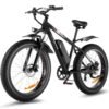 Speedrid Electric Bike 26" Fat Tire Electric Bike for Adult Electric Mountain Bike with Peak 750W 48V 10.4Ah Removable Battery, 3H Fast Charge, Lockable Suspension Fork-7 Speed