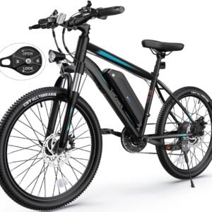 TotGuard Electric Bike, Electric Bike for Adults, 26" Ebike 500W Peak Motor, 19.8MPH Electric Mountain Bike with 374.4WH Removable Battery, Up to 50 Miles, Front Suspension...