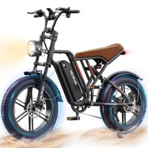 VARUN Electric Bike Peak 750W - 65+ Miles Long Range Electric Bike for Adults - Reaches 25MPH, 48V 13Ah Battery, Full Suspension, 7-Speed All-Terrain 20" Fat Tire Electric...