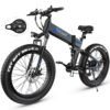 Wooken 26" x4.0 Fat Tire Electric Bike, Folding Electirc Bike for Mountain Commuter, 500W Motor 21.6 MPH, Ebikes for Adults with 48V/10.4Ah Removable Battery, Suspension Fork,...